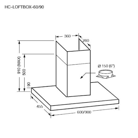 ชุดเซต เตาฝังแม่เหล็กไฟฟ้า 3 หัว + เครื่องดูดควันติดผนัง EVE รุ่น HB60-1FZ1RIND/KTC + HC-LOFTBOX-60 ขนาด 60 ซม. สีดำ_2